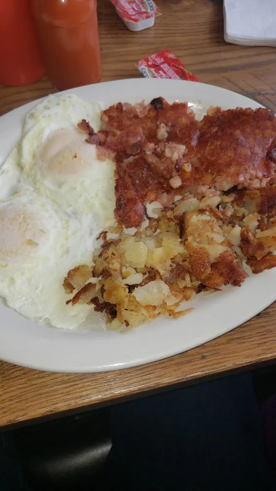 Corned Beef Hash and Eggs and Toast