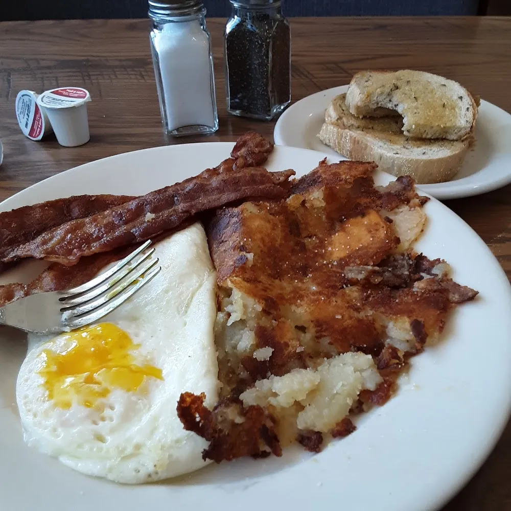 Eggs Home Fries Bacon and Toast
